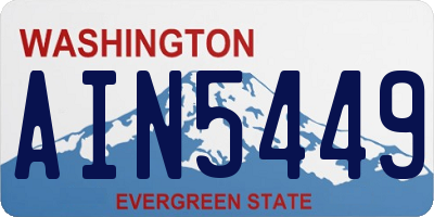 WA license plate AIN5449