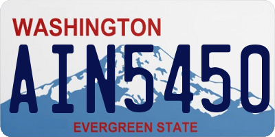 WA license plate AIN5450