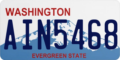WA license plate AIN5468