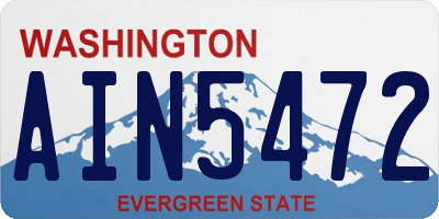 WA license plate AIN5472