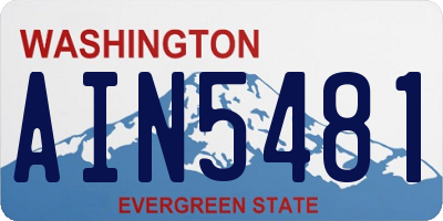 WA license plate AIN5481