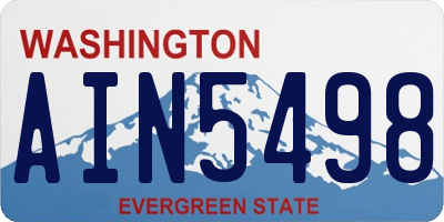 WA license plate AIN5498
