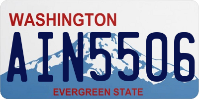 WA license plate AIN5506