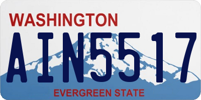 WA license plate AIN5517