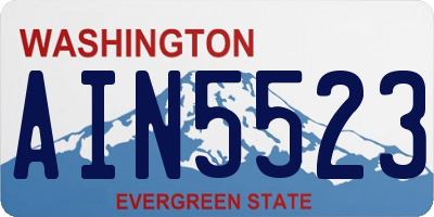 WA license plate AIN5523