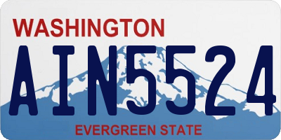 WA license plate AIN5524