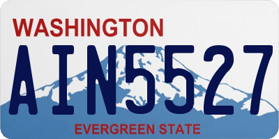 WA license plate AIN5527