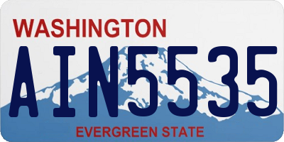 WA license plate AIN5535