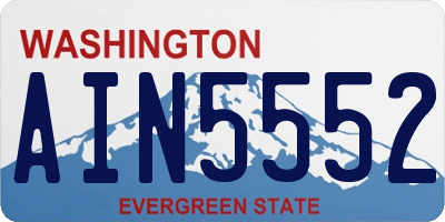 WA license plate AIN5552