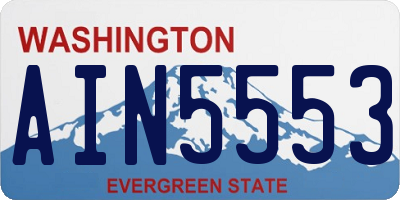 WA license plate AIN5553
