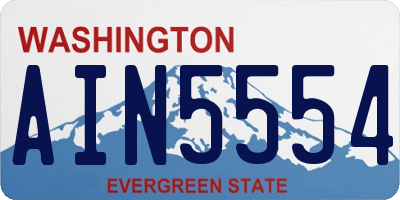 WA license plate AIN5554