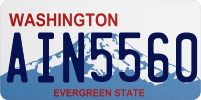 WA license plate AIN5560
