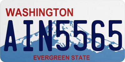 WA license plate AIN5565
