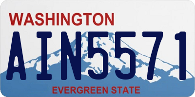 WA license plate AIN5571