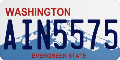 WA license plate AIN5575