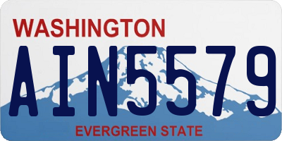 WA license plate AIN5579