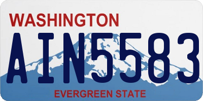 WA license plate AIN5583