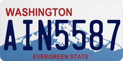 WA license plate AIN5587