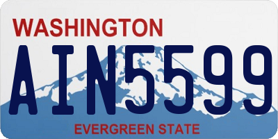 WA license plate AIN5599