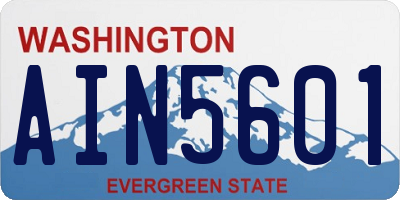 WA license plate AIN5601