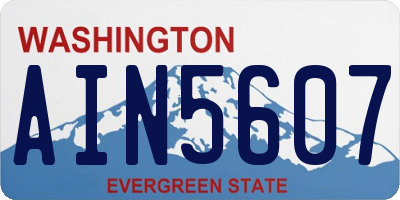 WA license plate AIN5607