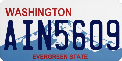 WA license plate AIN5609