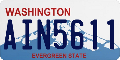 WA license plate AIN5611