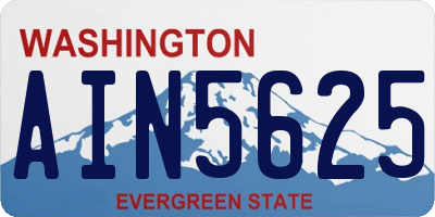 WA license plate AIN5625