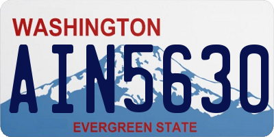 WA license plate AIN5630
