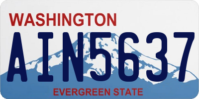 WA license plate AIN5637