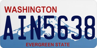 WA license plate AIN5638