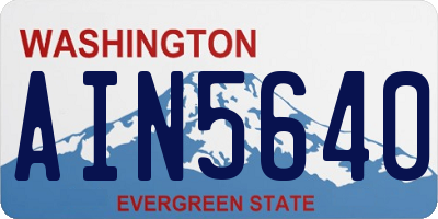 WA license plate AIN5640