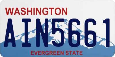WA license plate AIN5661