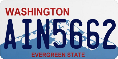 WA license plate AIN5662