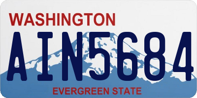 WA license plate AIN5684