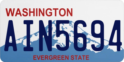 WA license plate AIN5694