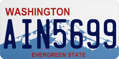 WA license plate AIN5699