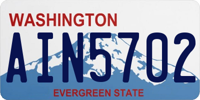 WA license plate AIN5702