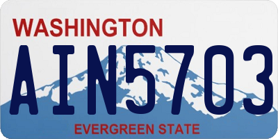 WA license plate AIN5703