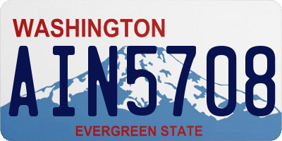 WA license plate AIN5708