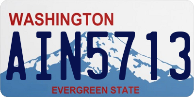 WA license plate AIN5713