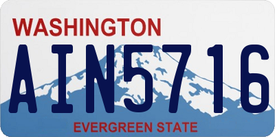 WA license plate AIN5716