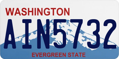 WA license plate AIN5732