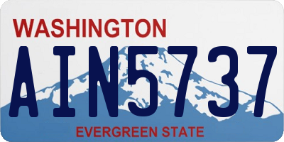 WA license plate AIN5737