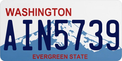WA license plate AIN5739