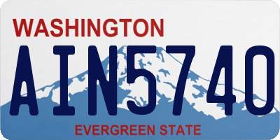 WA license plate AIN5740