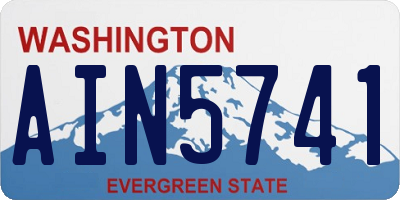 WA license plate AIN5741