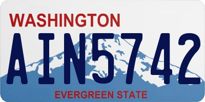 WA license plate AIN5742