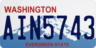 WA license plate AIN5743
