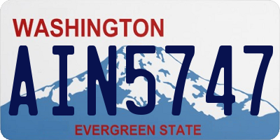 WA license plate AIN5747